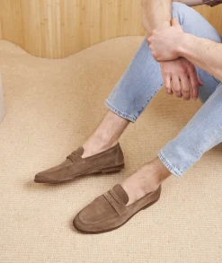 Homme Paire et Fils Mocassins-Mocassin homme en daim Brun