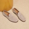 Homme Paire et Fils Mocassins-Mocassin homme en daim gris