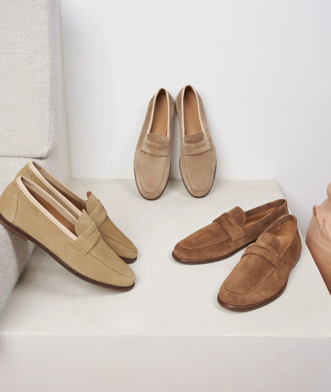 Homme Paire et Fils Mocassins-Mocassin homme en daim marron coco
