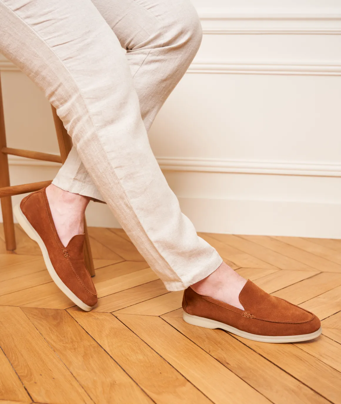 Homme Paire et Fils Mocassins-Mocassin homme en daim