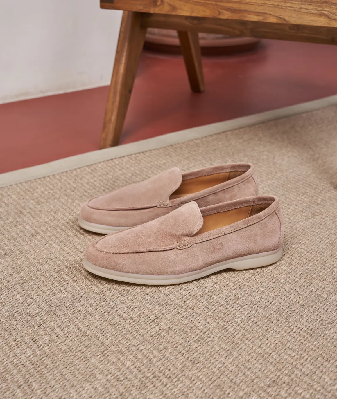 Homme Paire et Fils Mocassins-Mocassin homme en daim vieux