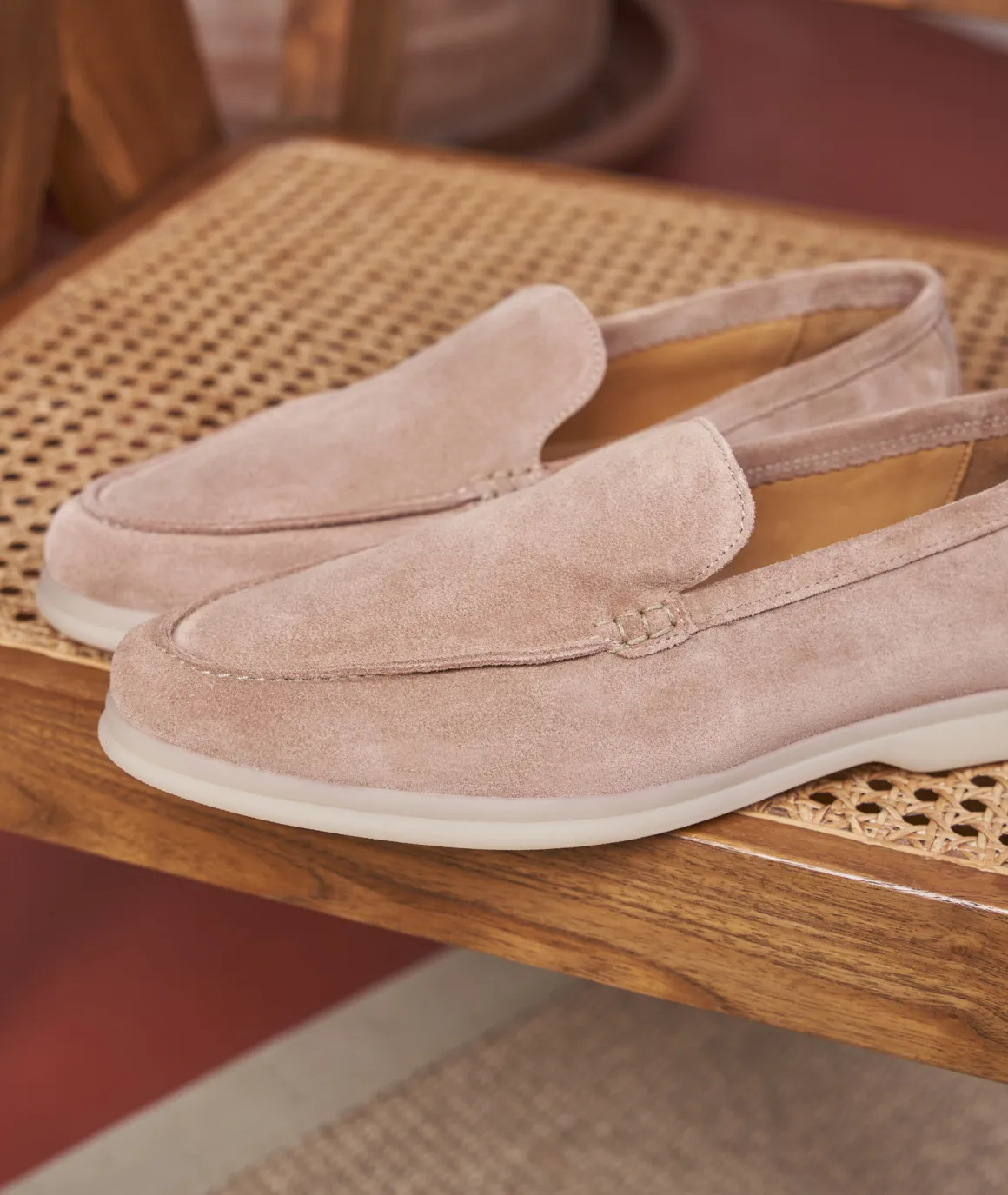 Homme Paire et Fils Mocassins-Mocassin homme en daim vieux