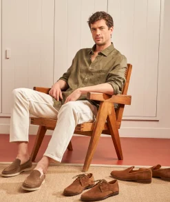 Homme Paire et Fils Mocassins-Mocassin homme en daim vieux