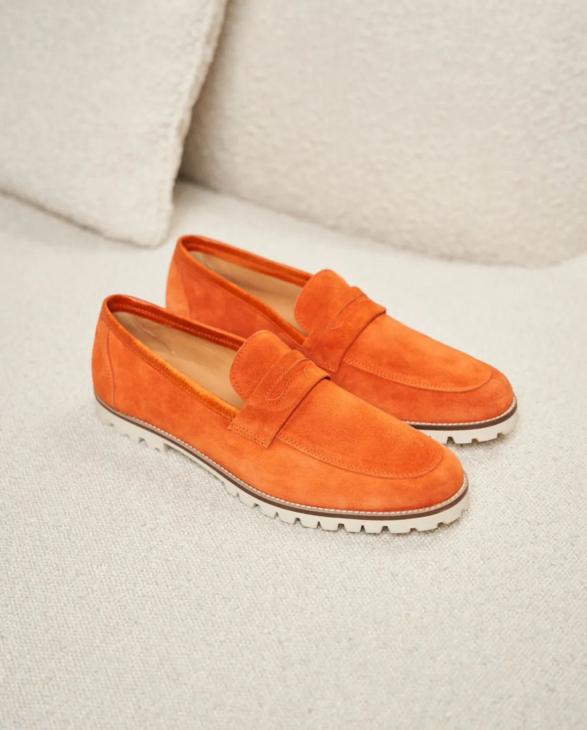 Homme Paire et Fils Mocassins-Mocassins compensés en daim