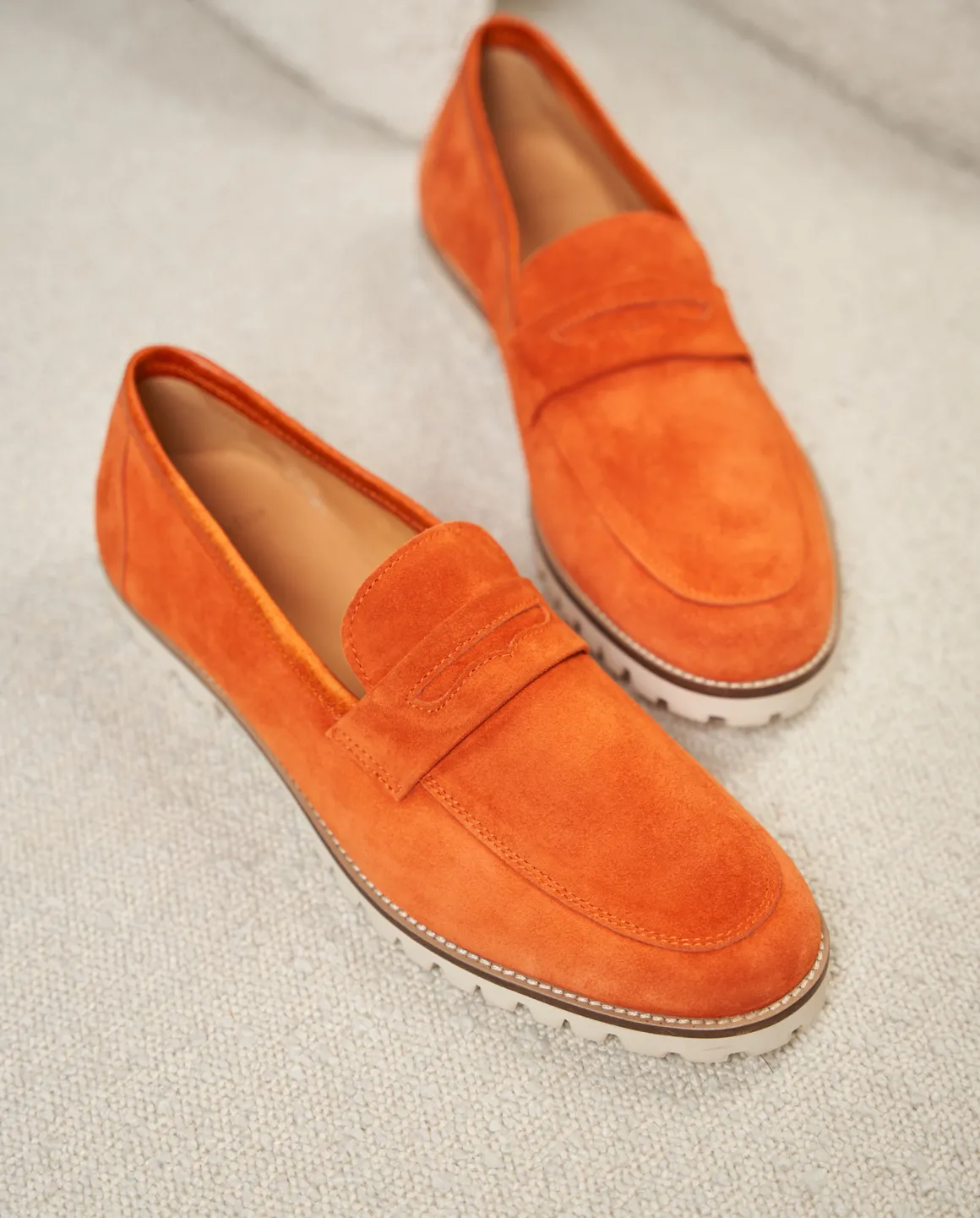 Homme Paire et Fils Mocassins-Mocassins compensés en daim
