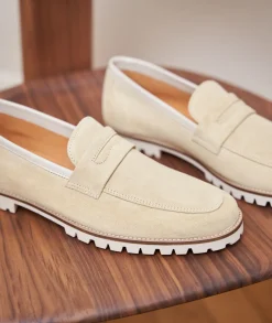 Homme Paire et Fils Mocassins-Mocassins en daim