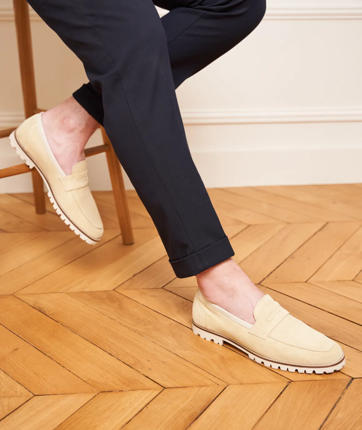 Homme Paire et Fils Mocassins-Mocassins en daim
