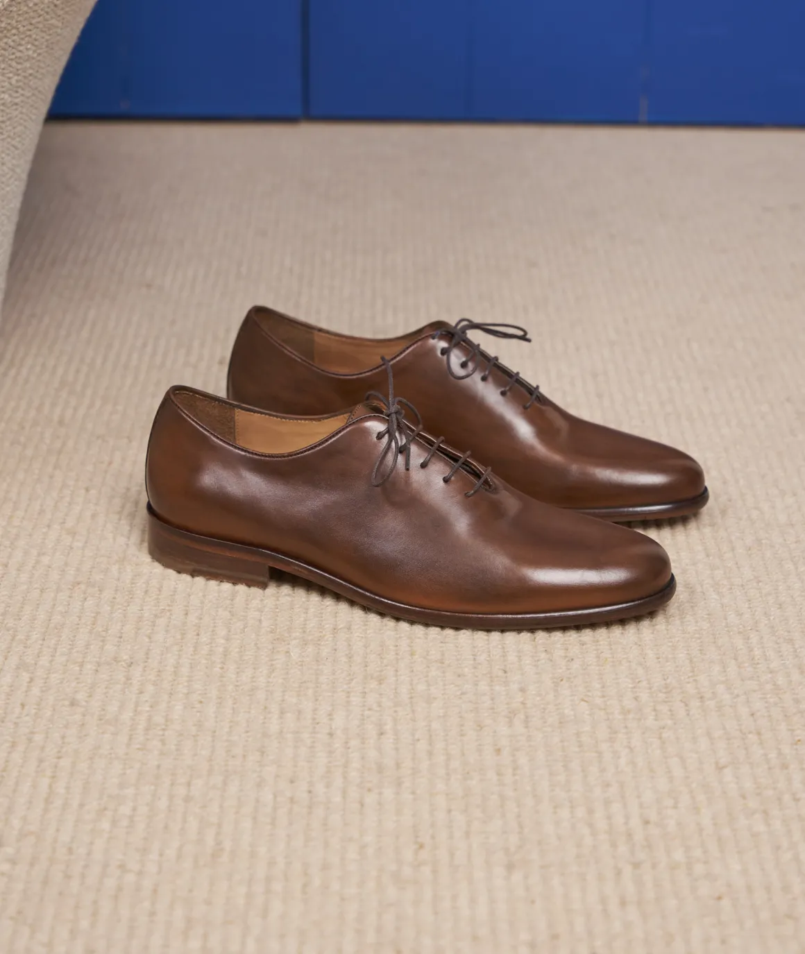 Homme Paire et Fils Derbies Et Richelieu-Richelieu en cuir cognac patiné