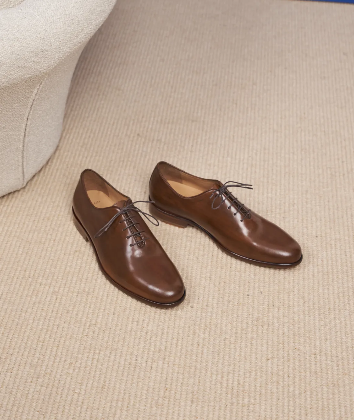 Homme Paire et Fils Derbies Et Richelieu-Richelieu en cuir cognac patiné