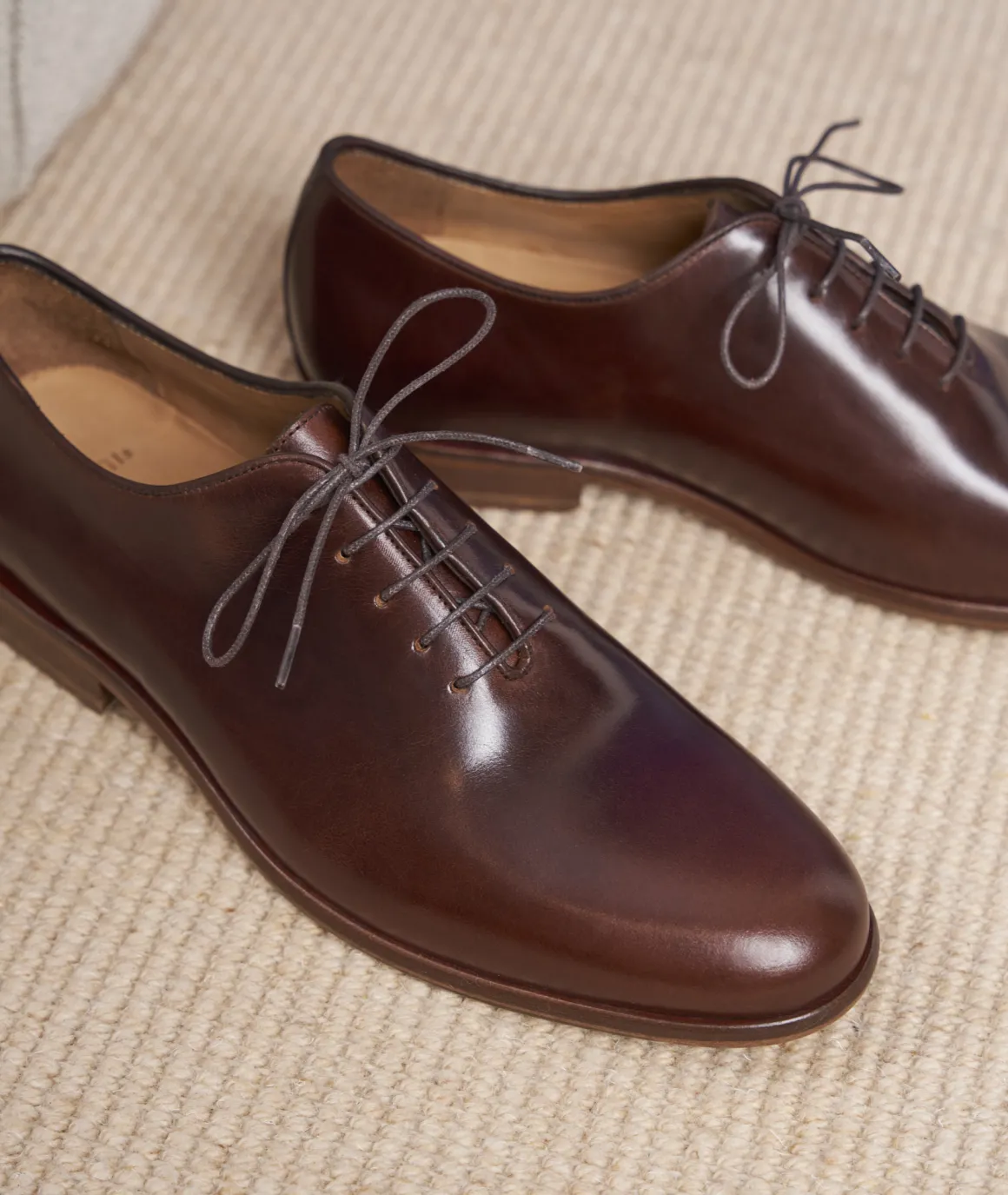 Homme Paire et Fils Derbies Et Richelieu-Richelieu en cuir marron patiné