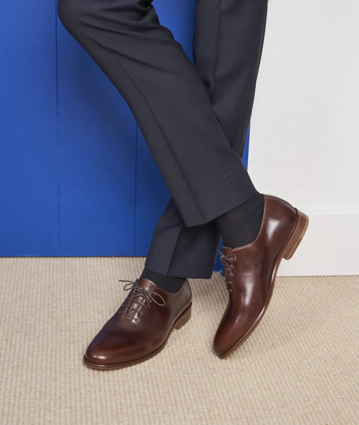 Homme Paire et Fils Derbies Et Richelieu-Richelieu en cuir marron patiné