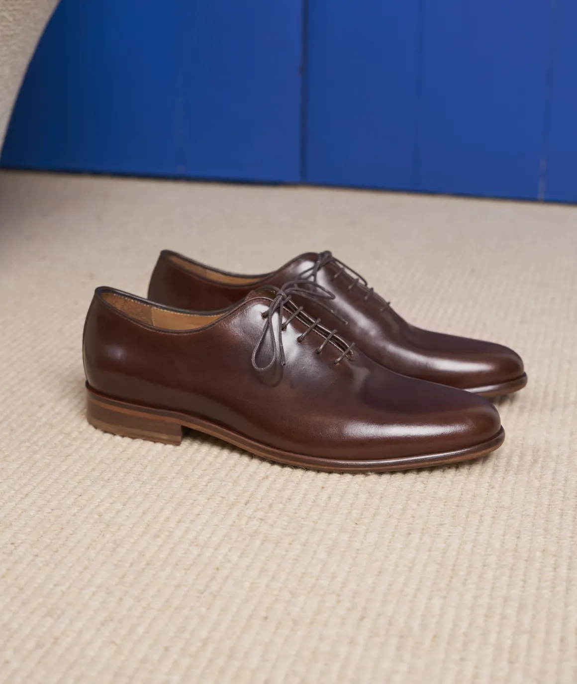 Homme Paire et Fils Derbies Et Richelieu-Richelieu en cuir marron patiné