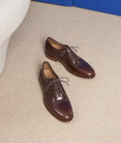 Homme Paire et Fils Derbies Et Richelieu-Richelieu en cuir marron patiné