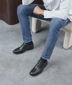 Homme Paire et Fils Derbies Et Richelieu-Richelieu homme en cuir grainé noir