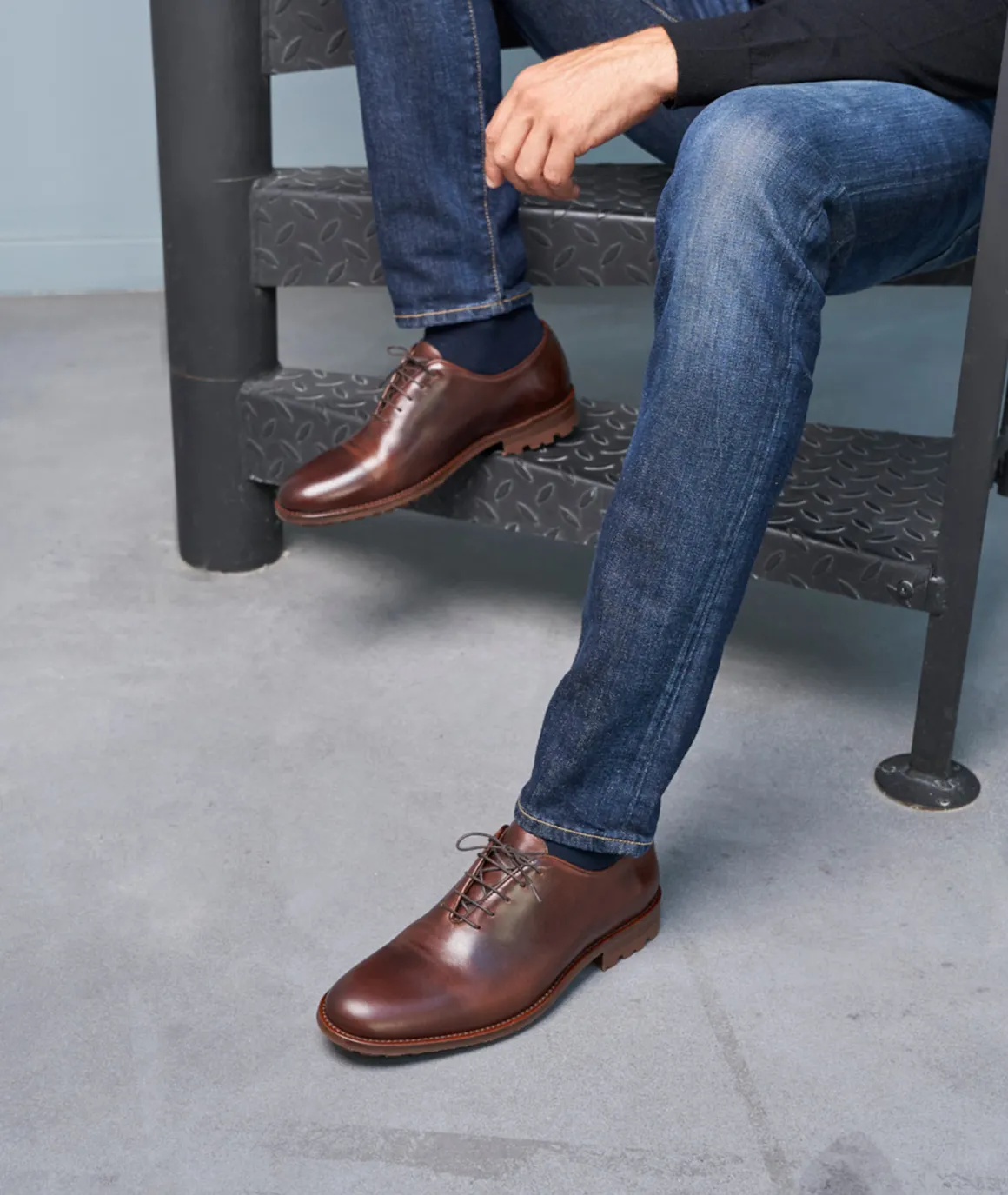 Homme Paire et Fils Derbies Et Richelieu-Richelieu homme en cuir patiné