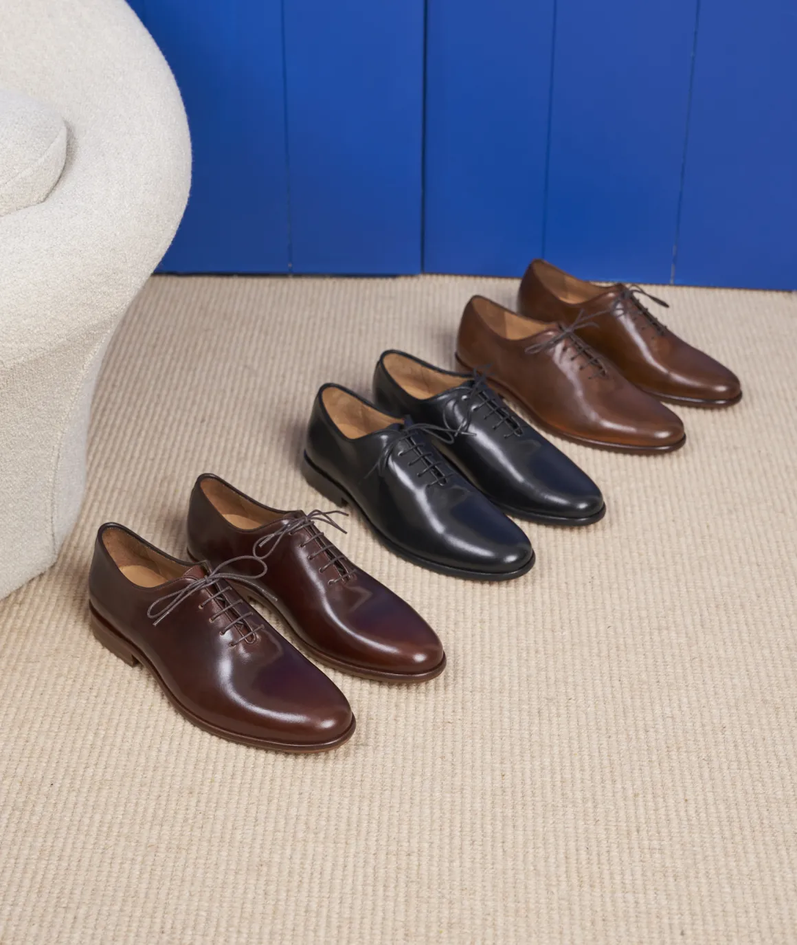 Homme Paire et Fils Derbies Et Richelieu-Richelieu homme en cuir noir