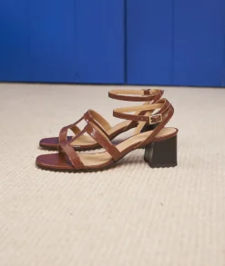 Femme Paire et Fils Sandales-Sandales à talon en cuir vernis