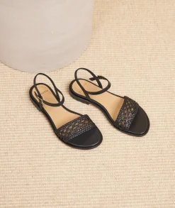 Femme Paire et Fils Sandales-Sandales plates en cuir