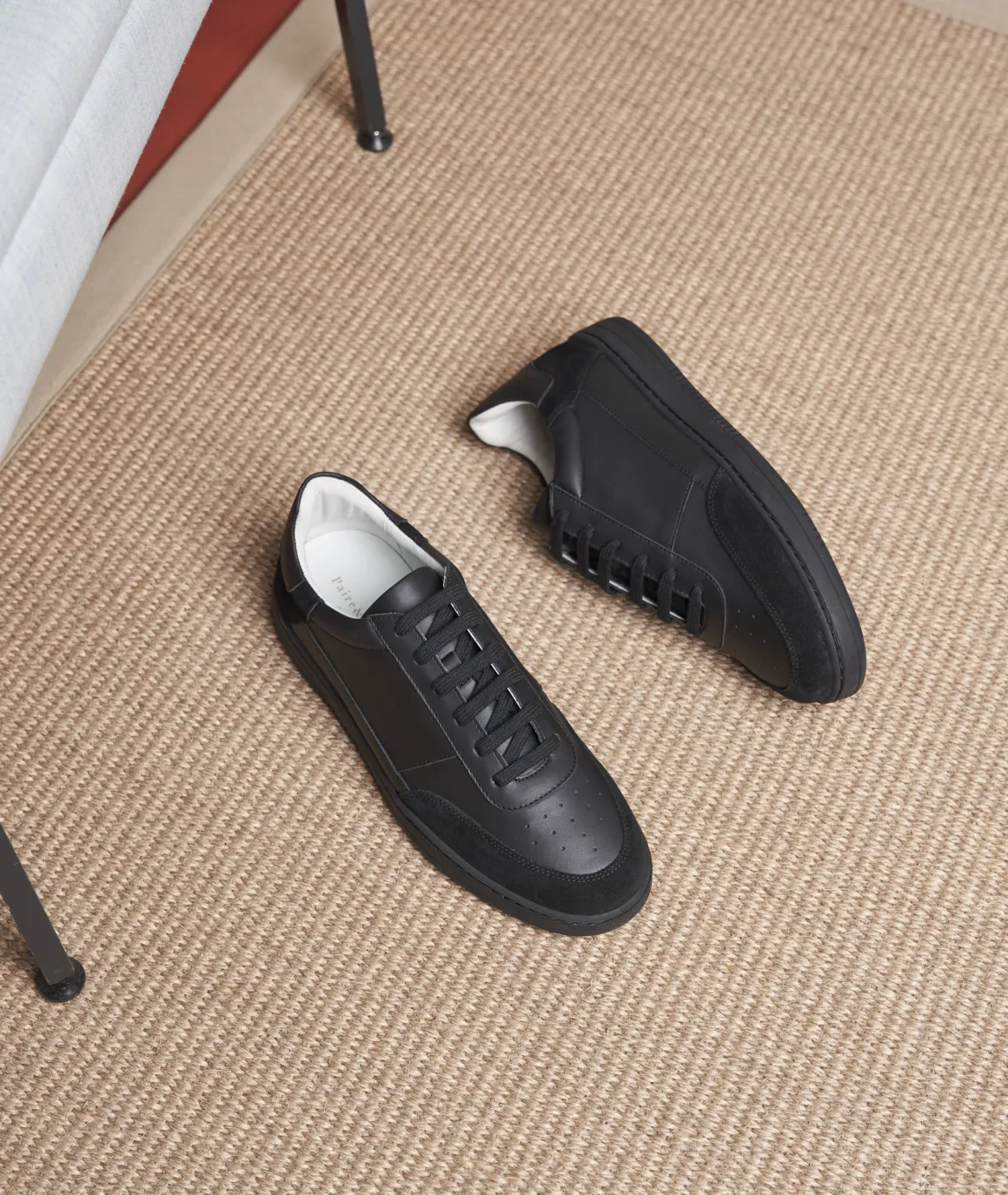 Homme Paire et Fils Sneakers-Sneakers bi matière cuir