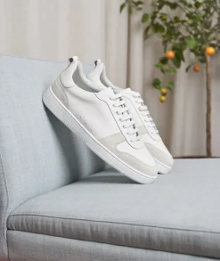 Homme Paire et Fils Sneakers-Sneakers en cuir blancet daim