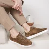 Homme Paire et Fils Sneakers-Sneakers en daim feuilles mortes