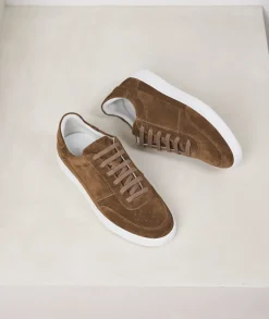 Homme Paire et Fils Sneakers-Sneakers en daim feuilles mortes
