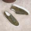 Homme Paire et Fils Sneakers-Sneakers homme en daim kaki